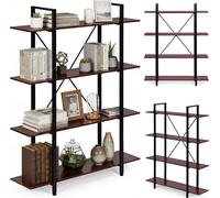 Étagère industrielle de style loft - Structure métallique à 4 niveaux, panneau MDF