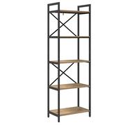 Étagère industrielle en bois d'ingénierie - vidaXL - 56x34x171 cm - Chêne artisanal - 5 étagères - Cadre en acier