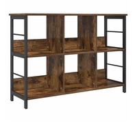 Étagère industrielle en bois d'ingénierie - vidaXL - Chêne fumé - 102x32x72,5 cm - 6 étagères - Grande capacité