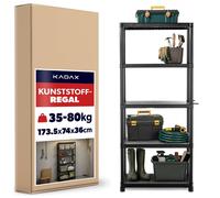 Étagère KADAX pour charges lourdes 174 x 74 x 36 cm, étagère de cave en plastique, étagère de stockage, étagère en plastique avec 5 tablettes, étagère à emboîter pour atelier, cave et garage, étagère