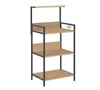 Etagère latérale Idéale comme meuble bar, coin café ou meuble micro-ondes coloris Chêne - Longueur 63 x Hauteur 130 x Profondeur 48 cm - -