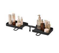 Étagère Lavabo Par-Dessus Robinet Acier Carbone Sans Perçage Rotation 180 | Étagère pour Lavabo de Salle de Bains Pour Brosse À Dents, Gobelet, Cosmétique, Shampoing, Lotion,