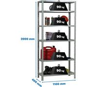 Etagère Légère Avec Vis Comfort Superplus 6/400 Galva Galvanisé 2000x1100x400 - Simonrack