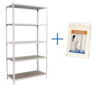 Etagère Légère Sans Vis Maderclick 5/400 Blanc/bois + Housse Blanc/bois 1800x900x400 - Simonrack