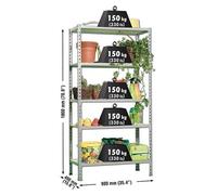 Etagère Légère Sans Vis Maderclick 5/400 Gris/bois Gris/bois 1800x900x400 - Simonrack
