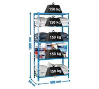 Etagère Légère Sans Vis Maderclick 5/500 Bleu/bois Bleu/bois 1800x900x500 - Simonrack
