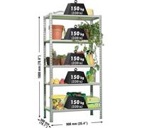 Etagère Légère Sans Vis Maderclick 5/500 Gris/bois Gris/bois 1800x900x500 - Simonrack
