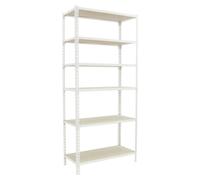 Etagère Légère Sans Vis Maderclick Megaplus 6/300 2500 Blanc/bois Blanc/bois 2500x1200x300 - Simonrack