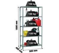 Etagère Légère Sans Vis Maderclick Mini 5/400 Gris/bois Gris/bois 1800x800x400 - Simonrack