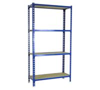 Etagère Légère Sans Vis Maderclick Plus 4/300 1500 Bleu/bois Bleu/bois 1500x1000x300 - Simonrack