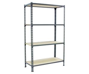 Etagère Légère Sans Vis Maderclick Plus 4/300 1500 Gris/bois Gris/bois 1500x1000x300 - Simonrack
