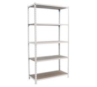 Etagère Légère Sans Vis Maderclick Plus 5/400 Blanc/bois + Housse Blanc/bois 2000x1000x400 - Simonrack