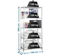 Etagère Légère Sans Vis Maderclick Plus 5/500 Galva/bois Galva/bois 2000x1000x500 - Simonrack