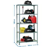 Etagère Légère Sans Vis Maderclick Plus 5/500 Gris/bois Gris/bois 2000x1000x500 - Simonrack