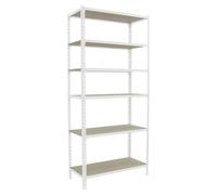 Etagère Légère Sans Vis Maderclick Plus 6/300 Blanc/bois Blanc/bois 2500x1000x300 - Simonrack