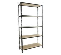 Etagère Légère Sans Vis Maderclick Superplus 5/300 Antracite/bois Antracite/bois 2000x1100x300 - Simonrack