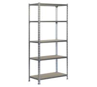 Etagère Légère Sans Vis Maderclick Superplus 5/400 Galva/bois Galva/bois 2000x1100x400 - Simonrack