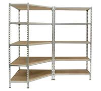 Etagère Légère Sans Vis Pack Maderclick Corner 5/300 +1 Mader 5/300 Ga/bois Galva/bois 1800x1800x300 - Simonrack