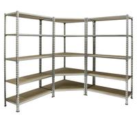 Etagère Légère Sans Vis Pack Maderclick Corner 5/300 +2 Mader 5/300 Ga/bois Galva/bois 1800x1800x300 - Simonrack