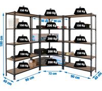 Etagère Légère Sans Vis Pack Maderclick Corner 5/400 +2 Mader 5/400 An/bois Antracite/bois 1800x1800x400 - Simonrack