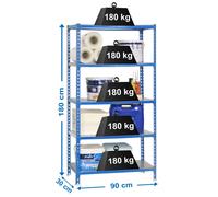 Etagère Légère Sans Vis Simonclick 5/300 Bleu/galva Bleu/galva 1800x900x300 - Simonrack