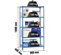 Etagère Légère Sans Vis Simonclick 5/400 Bleu/galva Bleu/galva 1800x900x400 - Simonrack