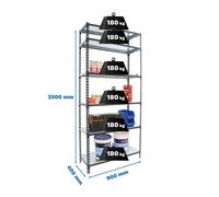 Etagère Légère Sans Vis Simonclick 6/400 Antracite/galva Antracite/galva 2500x900x400 - Simonrack
