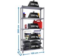 Etagère Légère Sans Vis Simonclick Megaplus 5/500 Gris/gris Gris 2000x1200x500 - Simonrack