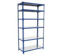 Etagère Légère Sans Vis Simonclick Superplus 6/400 Bleu/galva Bleu/galva 2500x1100x400 - Simonrack