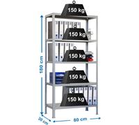 Etagère Légère Sans Vis Simonhome Click Mini 5/300 Gris Gris 1800x800x300 - Simonrack