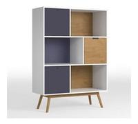 Étagère LETI 3 portes et 3 niches blanc et gris anthracite - VS Venta-Stock Multicolore G