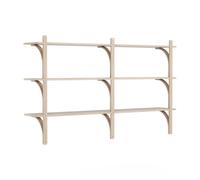 Étagère Levi 180 Suédoise, Aluminium Moyen/chêne Pigmenté Blanc