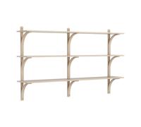 Swedese Étagère Levi à 3 plateau Blanc pigmenté chêne-laiton. 180 cm