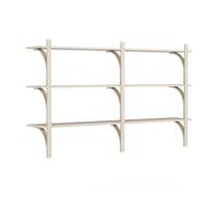 Swedese Étagère Levi à 3 plateau Blanc pigmenté frêne-laiton. 180 cm