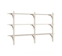 Swedese Étagère Levi à 3 plateau Blanc pigmenté frêne-aluminium. 180 cm