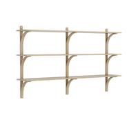 Swedese Étagère Levi à 3 plateau Chêne verni naturel-aluminium. 180 cm