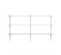 Swedese Étagère Levi à 3 plateau Blanc laqué frêne-aluminium. 180 cm
