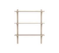 Swedese Étagère Levi à 3 plateau Blanc pigmenté chêne-aluminium. 90 cm