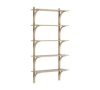 Swedese Étagère Levi à 5 plateau Chêne verni naturel-aluminium. 90 cm