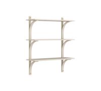 Swedese Étagère Levi à 3 plateau Blanc pigmenté frêne-laiton. 90 cm