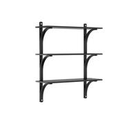 Swedese Étagère Levi à 3 plateau Frêne noirci-aluminium. 90 cm