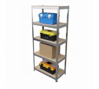 Relaxdays Étagère lourde 180 x 60 x 30 cm, 5 niveaux, capacité 500 kg, couleur argent