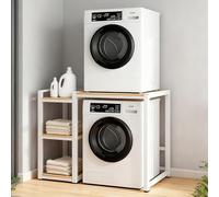 Étagère Machine À Laver, Meuble de Rangement pour Machine À Laver À Tambour avec tapis Antidérapants, Étagère de Salle de Bain pour Buanderie, Balcon, Encombrante(White)
