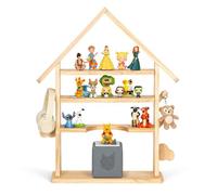 Étagère magnétique en Bois Todeco, pour Tonie Box et 40 Tonies, Aimants Renforcés, Crochets Latéraux, Conception de cabanes