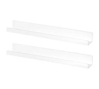 Étagère Magnétique Lot De 2 Étagères en Acrylique pour Tableau Blanc | Présentoir Magnétique Flottant En Métal Pour Livres Fournitures Scolaires Classe Maison