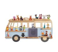 Todeco Étagère magnétique, pour Tonie Box et Tonies, Jusqu'à 20-25 Tonies, Murale Étagère pour boîte à Musique pour Enfant, Bus Bleu