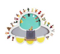 Todeco Étagère magnétique, pour Tonie Box et Tonies, Jusqu'à 30-40 Tonies, Murale Étagère pour boîte à Musique pour Enfant, UFO