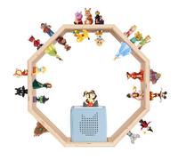 Todeco Étagère magnétique, pour tonie box et tonies, jusqu'à 60-70 tonies, poser ou murale, étagère pour boîte à musique pour enfant, octogone