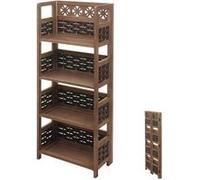 Étagère MENDLER HWC-K86 Bois 110cm brun foncé tressage brun foncé G