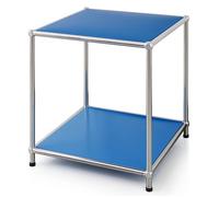 Étagère métal chromé design épuré, Concept Epuré MK-012 : 2 étages, L40 x P40 x H46 cm, Bleu
